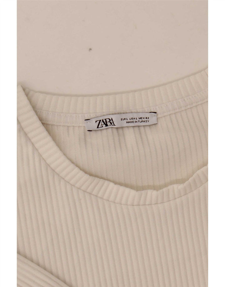 Zara Herren T-Shirt Top Large Weiß