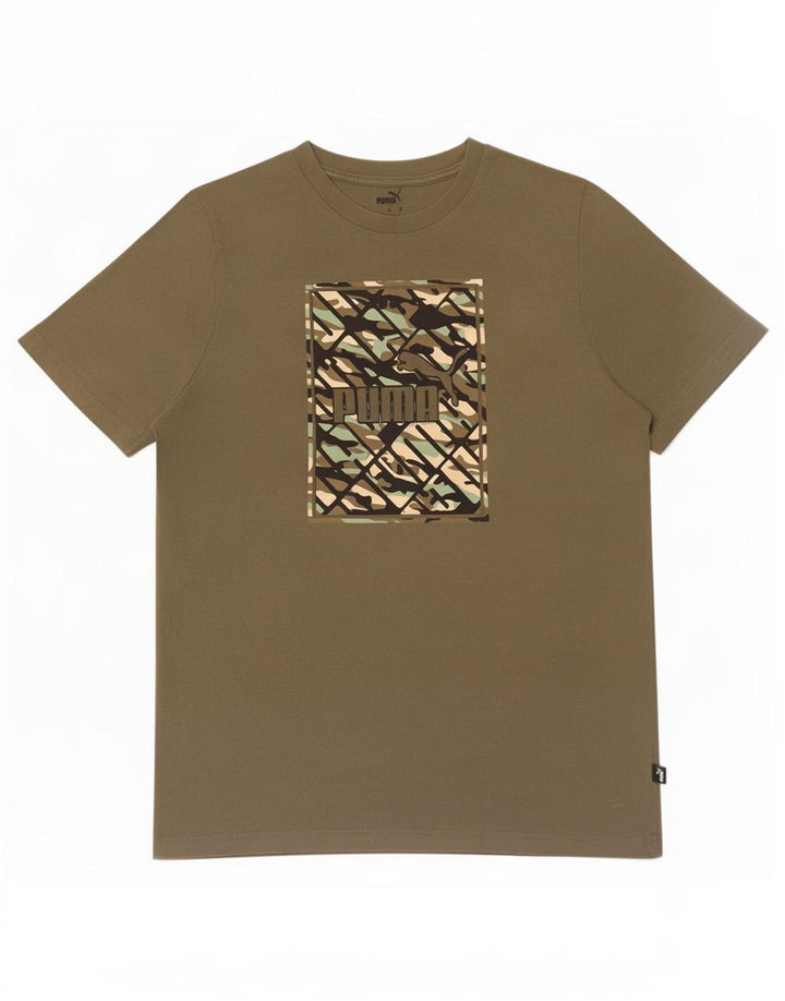 Puma Herren Grafik T-Shirt Top Medium Khaki
