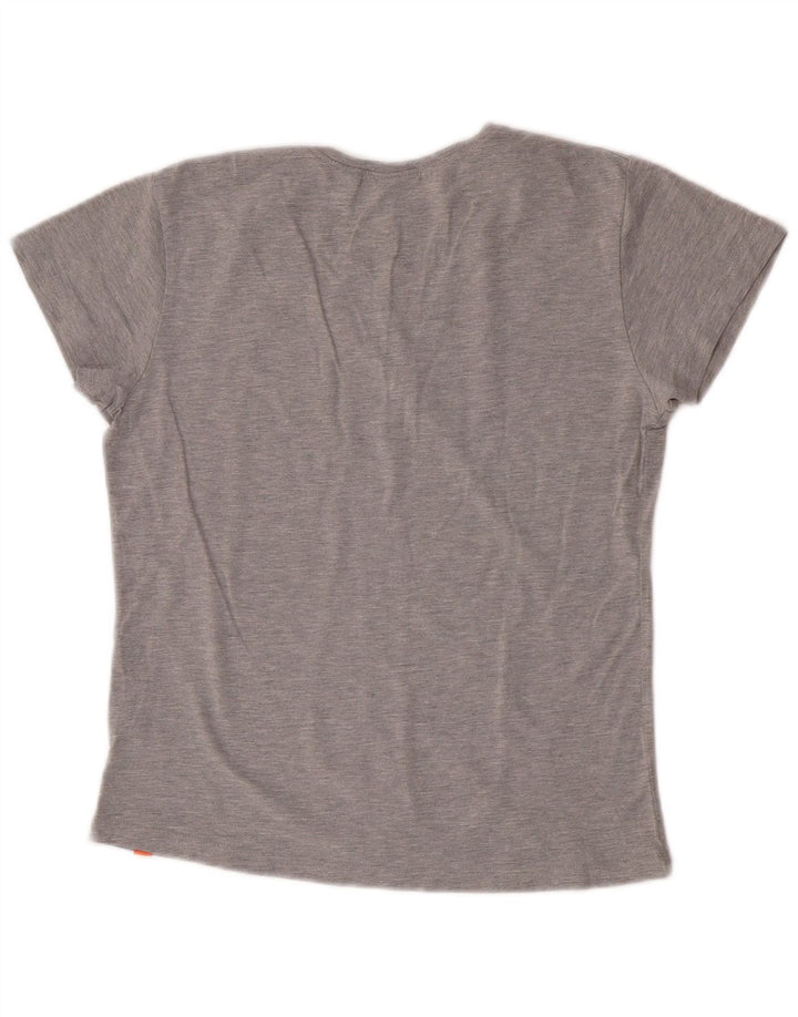 Nike Damen T-Shirt Top UK 10/12 mittelgraue Baumwolle