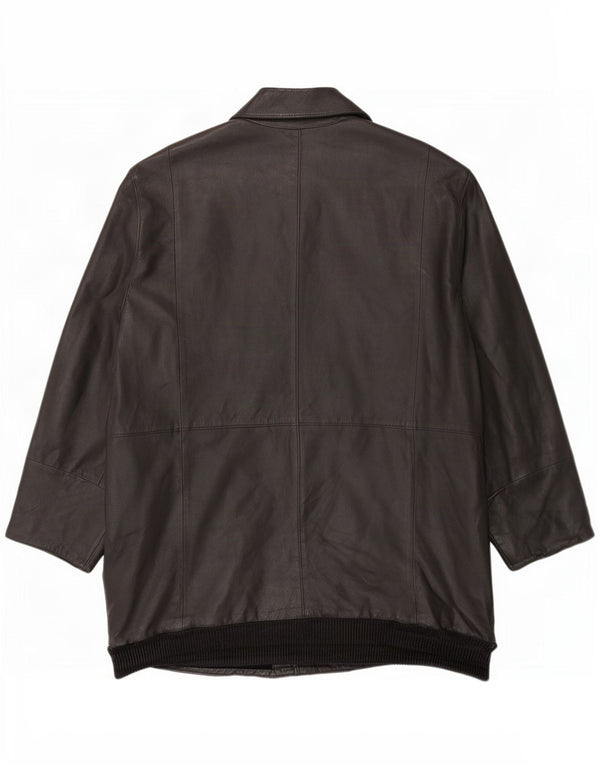 Vintage Herren Ledermantel UK 42 XL Schwarz