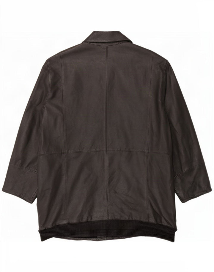 Vintage Herren Ledermantel UK 42 XL Schwarz