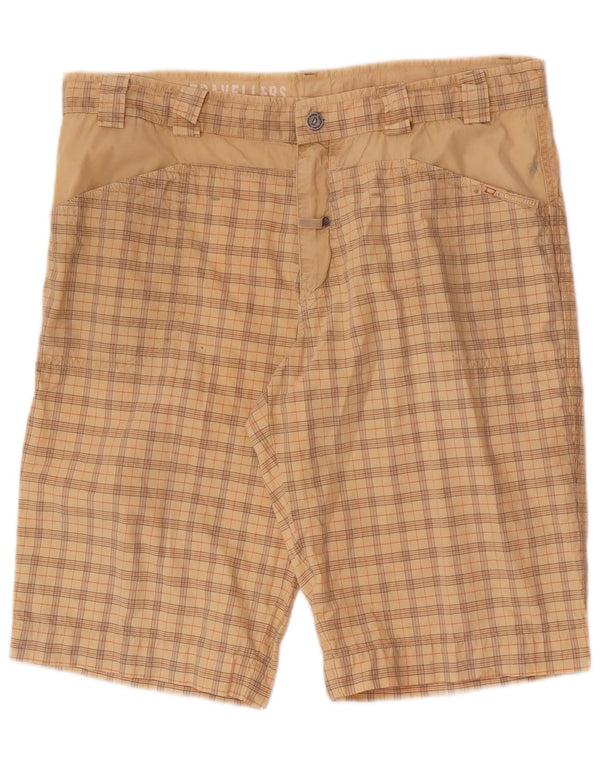 Cape Horn Herren Regular Chino Shorts W38 XL Beige karierte Baumwolle