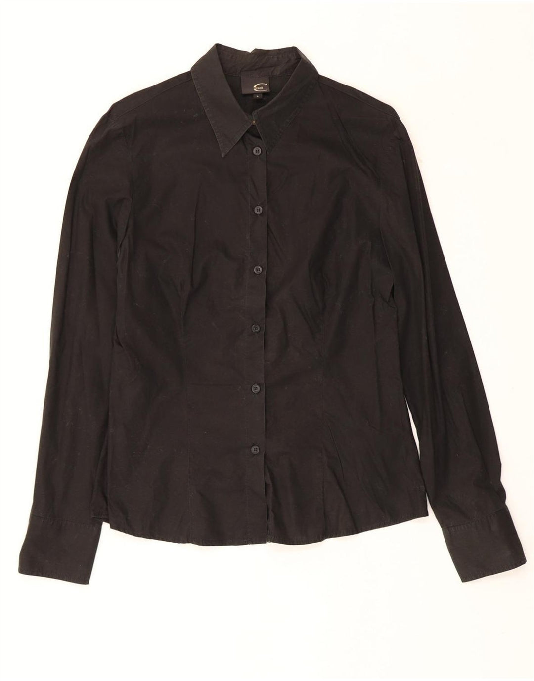 JUST CAVALLI Womens Shirt UK 14 Large Black Cotton Vintage Just Cavalli and Second-Hand Just Cavalli from Messina Hembry 