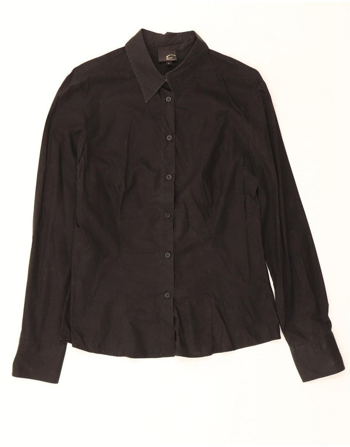 JUST CAVALLI Womens Shirt UK 14 Large Black Cotton Vintage Just Cavalli and Second-Hand Just Cavalli from Messina Hembry 