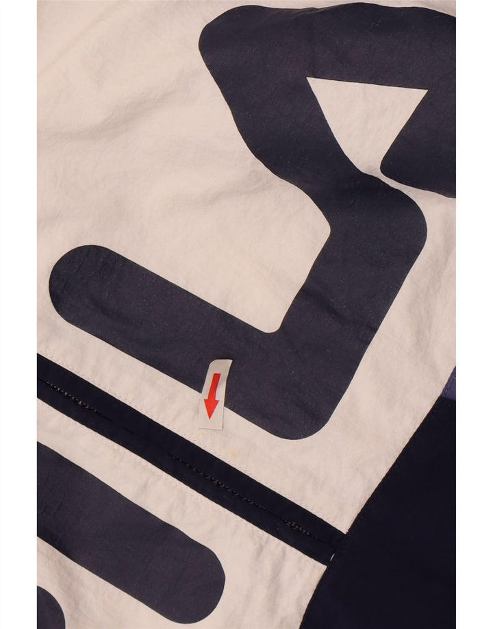 Fila Übergroße grafische Anorakjacke für Jungen, 5–6 Jahre, 2XS, Weiß, Farbblock