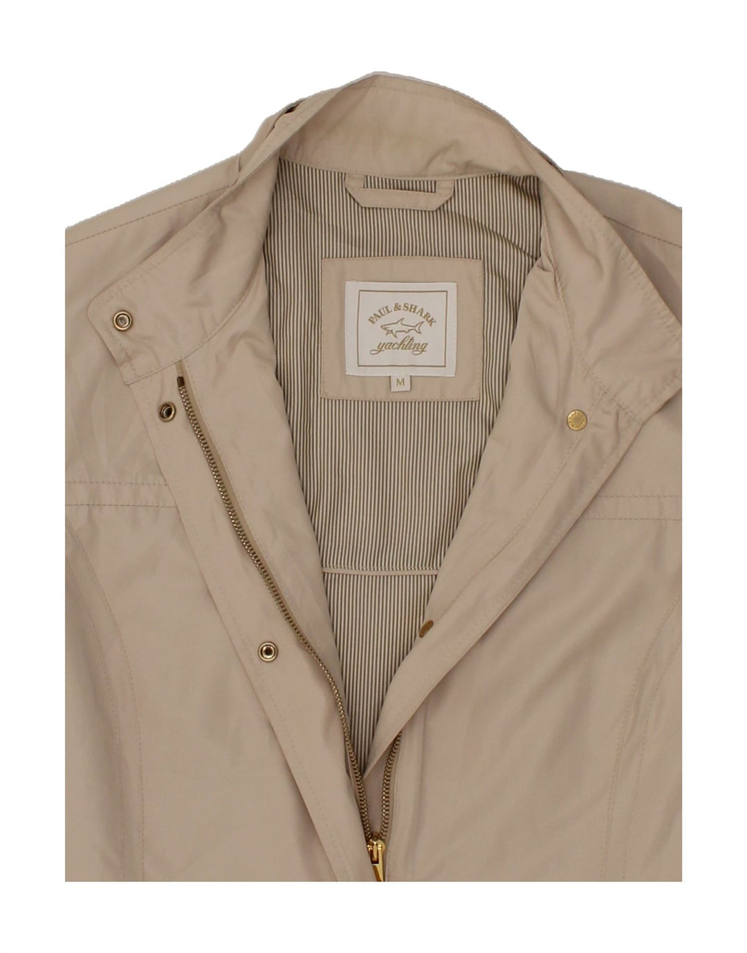PAUL & SHARK Womens Overcoat UK 12 Medium Off White Polyester Vintage Paul & Shark and Second-Hand Paul & Shark from Messina Hembry 