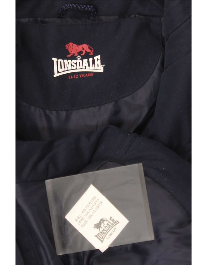 Lonsdale Wattierte Jacke für Mädchen, 11–12 Jahre, Marineblau, Polyester