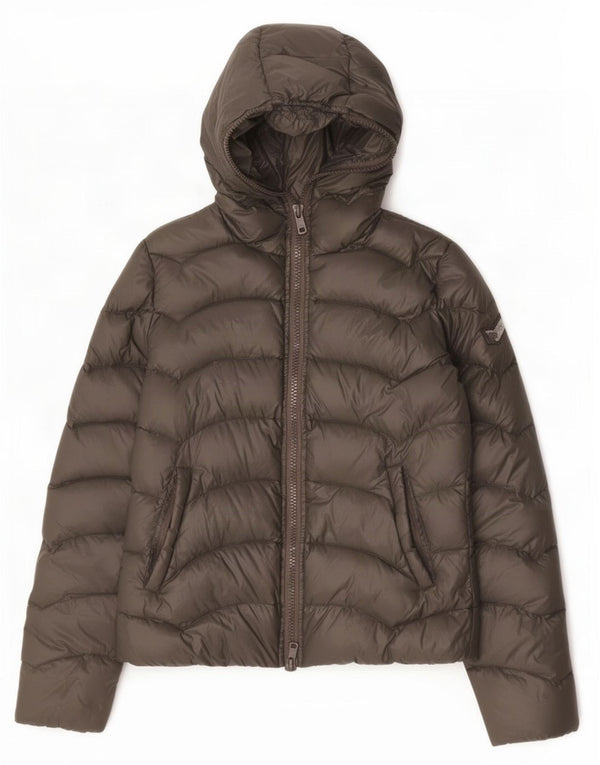 Gas Wattierte Damenjacke mit Kapuze, UK 12, Mittelgrau