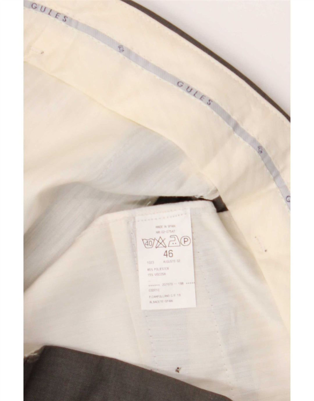 Vintage Mens Pegged Suit Hose W38 L29 Graues Polyester
