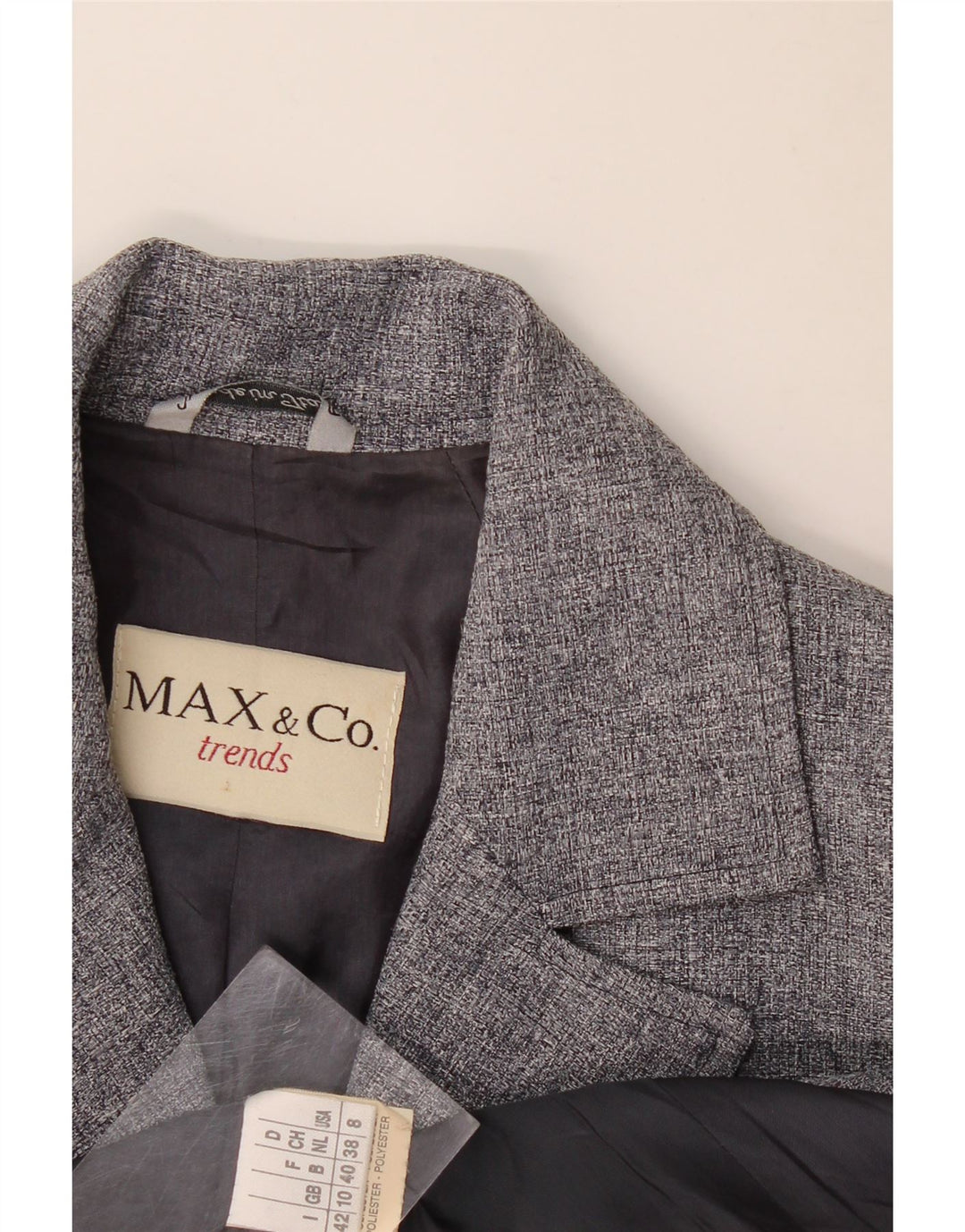 Max & Co. Damen-Blazerjacke mit 4 Knöpfen, Gr. 10, Größe S, Grau, Polyester