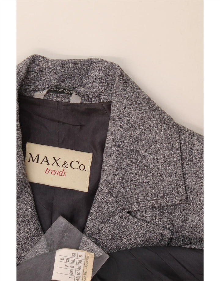 Max & Co. Damen-Blazerjacke mit 4 Knöpfen, Gr. 10, Größe S, Grau, Polyester