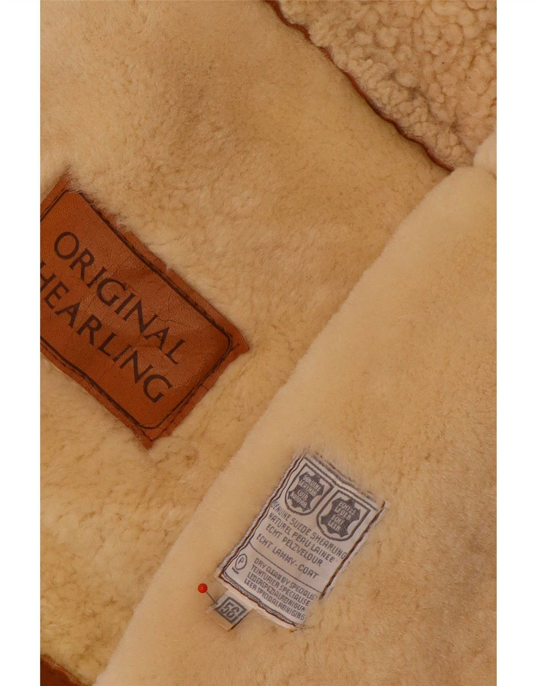 Vintage Herren Shearling Jacke IT 56 2XL Braun