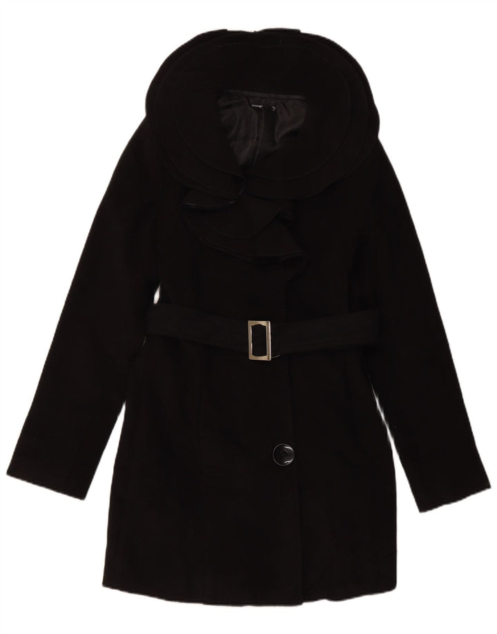 SASCH Damenmantel UK 12 Mittelschwarzes Polyester