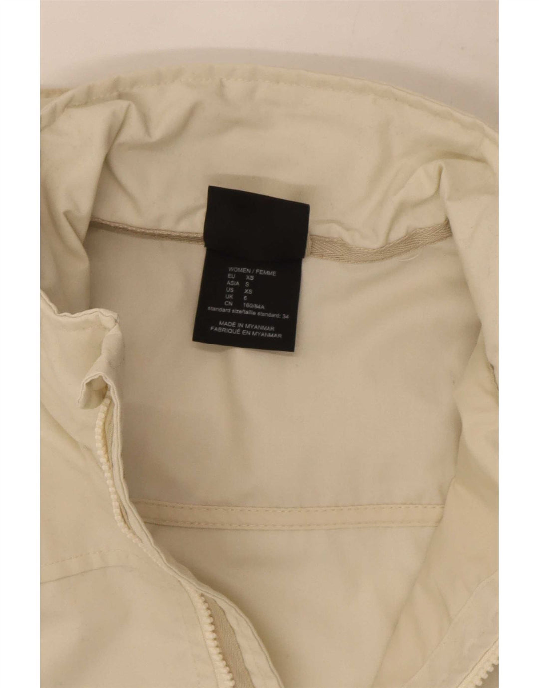 Jack Wolfskin Damen Regenjacke mit Kapuze UK 6 XS Off White Polyester