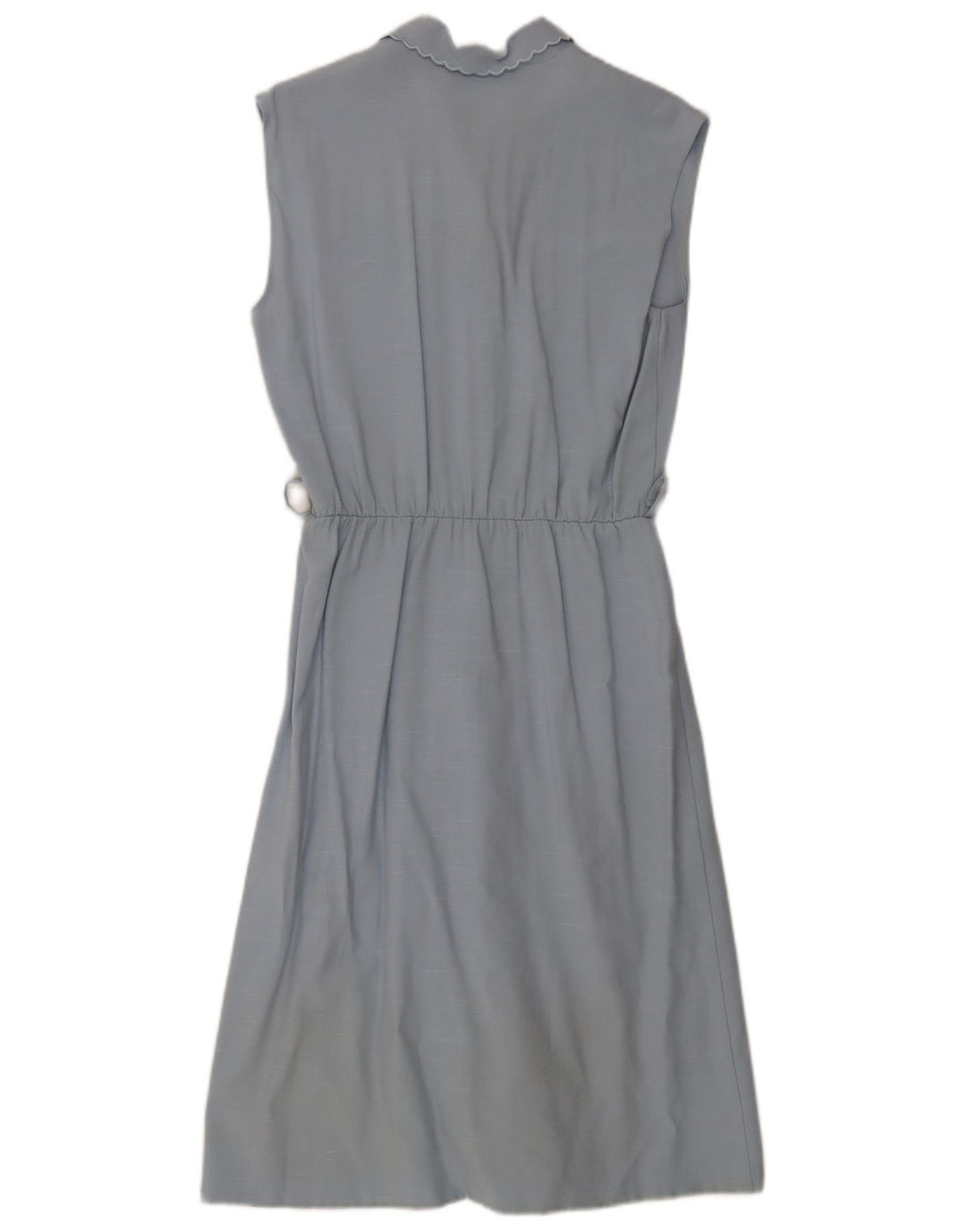 Vintage Damen Ärmelloses A-Linien-Kleid IT 44 Mittelblaue Viskose