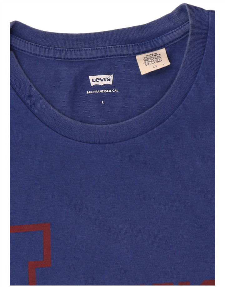 Levi's Damen Grafik-T-Shirt-Oberteil UK 16 Large Blau