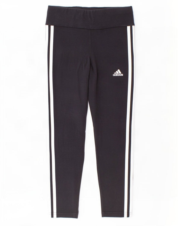 Adidas Mädchen-Leggings, 9–10 Jahre, schwarze Baumwolle