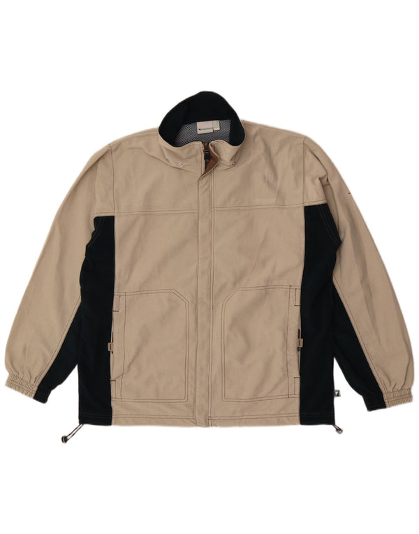 Diadora Herren-Trainingsanzug-Top-Jacke, UK 42, groß, beige, Colourblock-Polyester