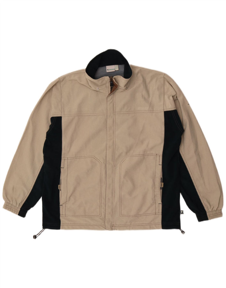 Diadora Herren-Trainingsanzug-Top-Jacke, UK 42, groß, beige, Colourblock-Polyester