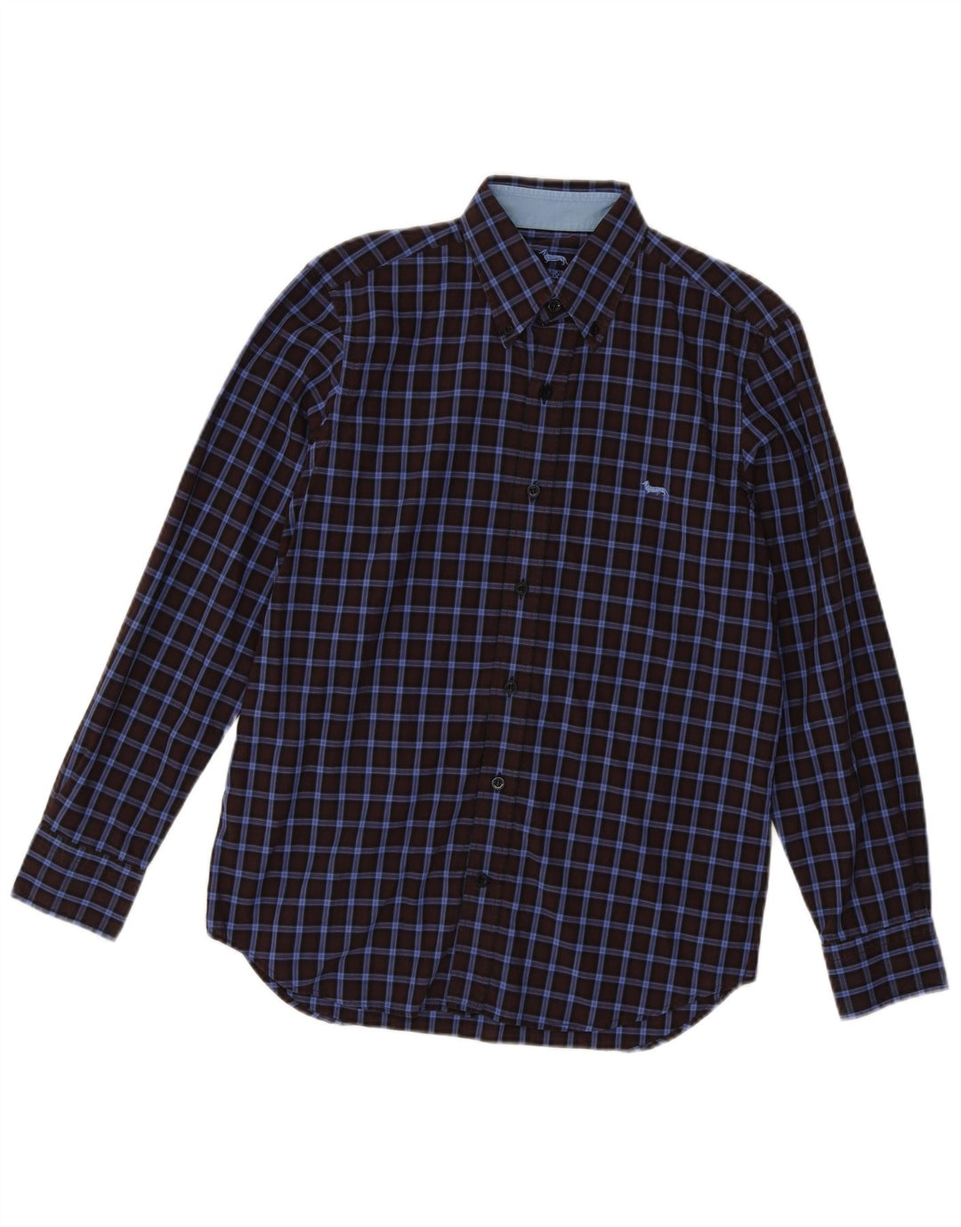 Harmont & Blaine Herrenhemd, klein, marineblau, kariert, Baumwolle