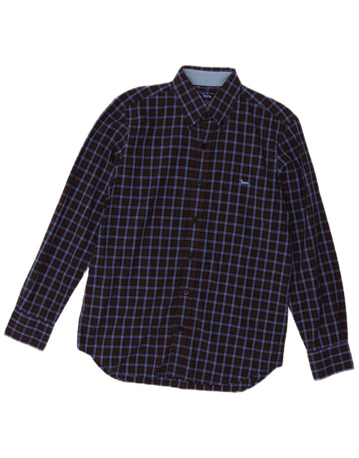Harmont & Blaine Herrenhemd, klein, marineblau, kariert, Baumwolle