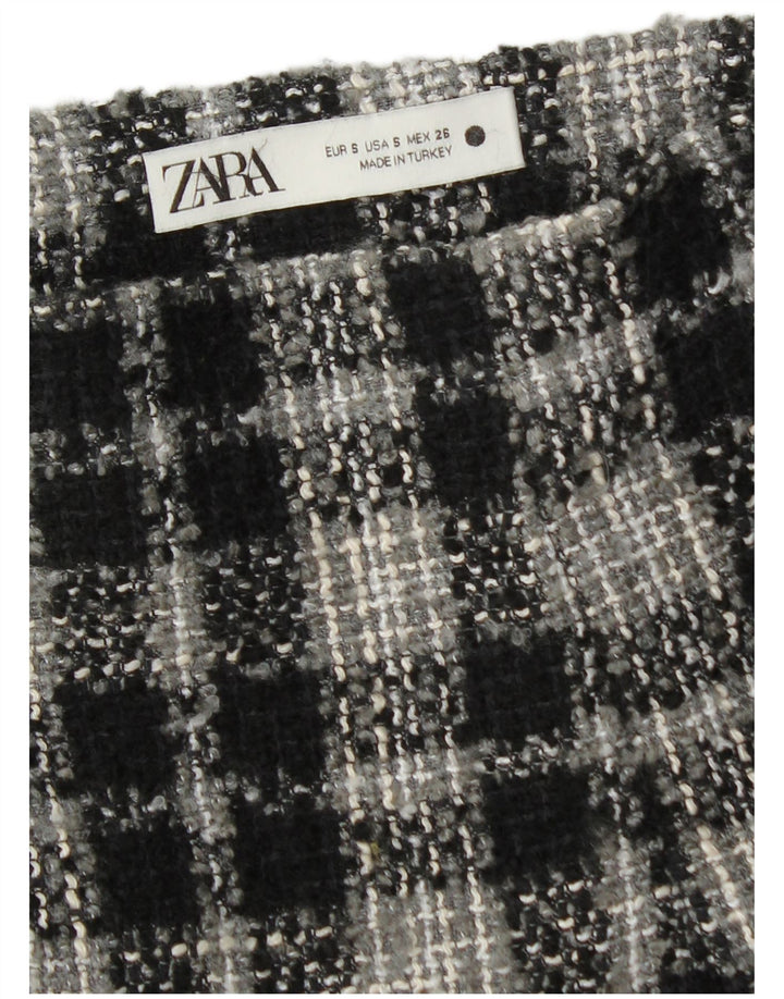 Zara Damen Strick-Minirock Small W26 Schwarz kariert