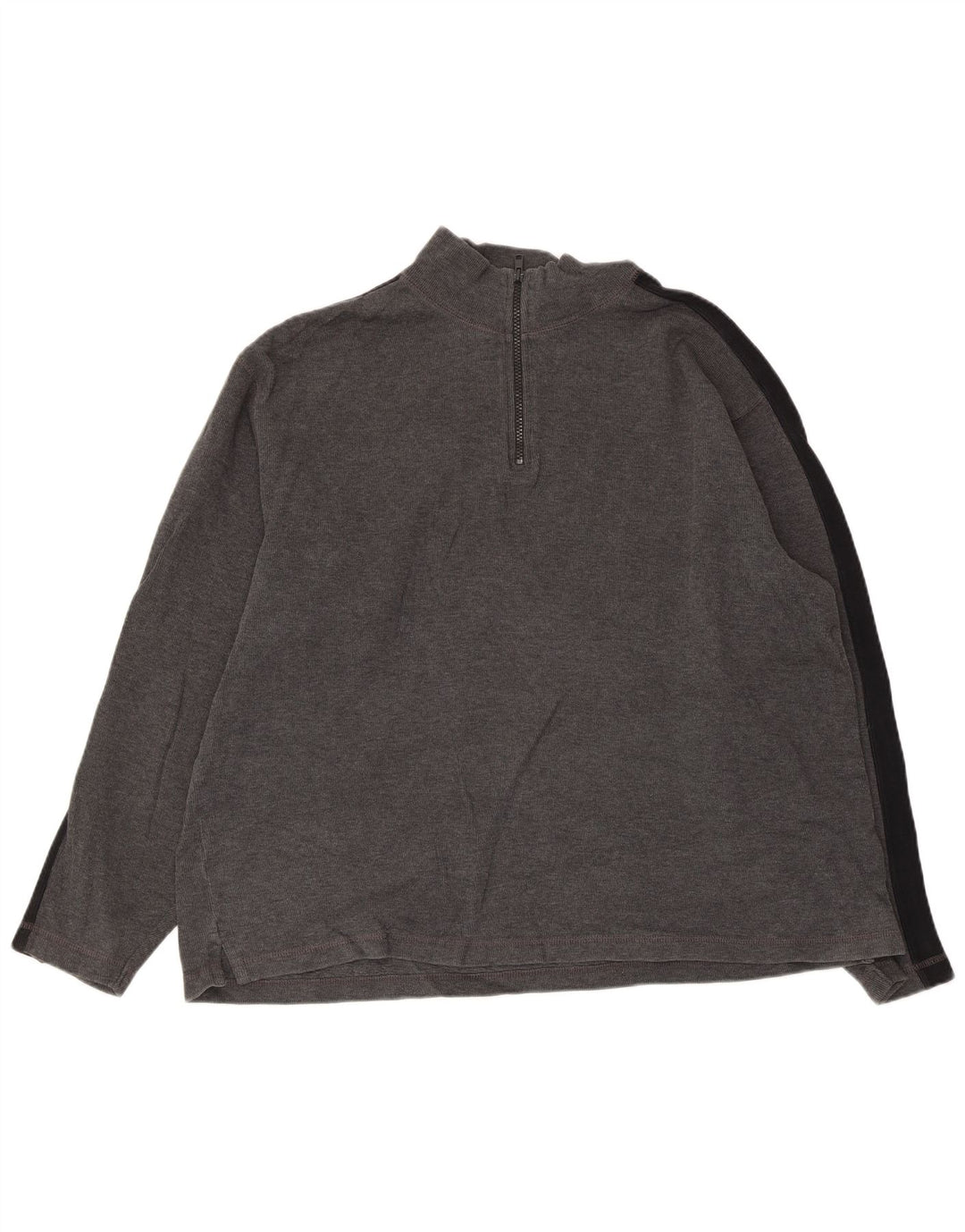 EDDIE BAUER Herren-Sweatshirt mit Reißverschluss am Hals, groß, graue Farbblock-Baumwolle