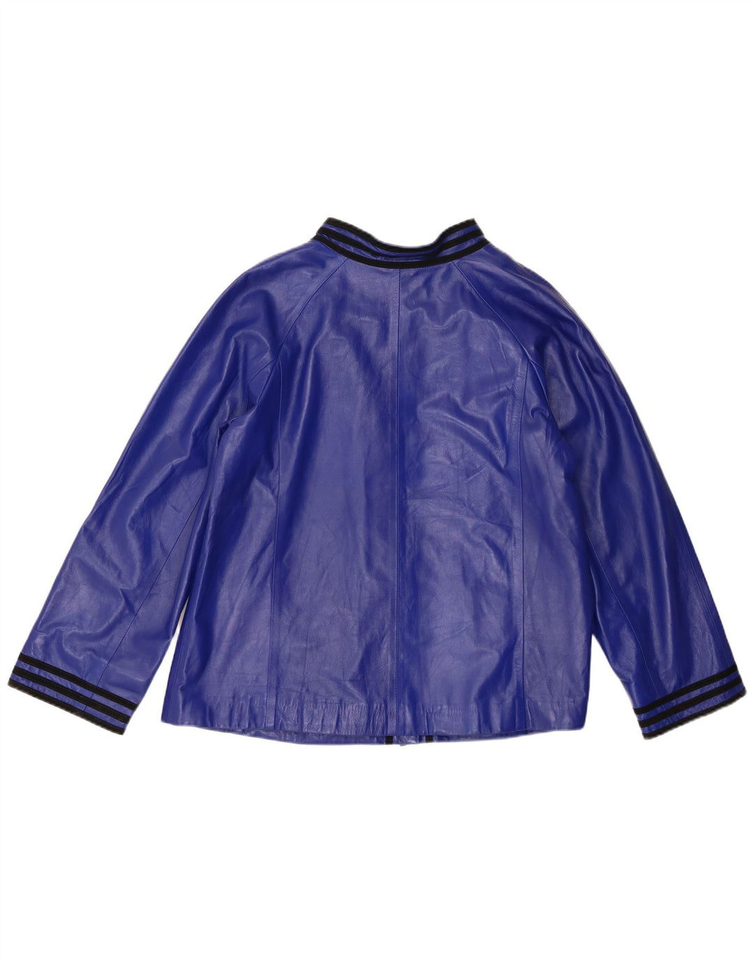 Vintage Damen Lederjacke UK 14 Mittelblaues Leder