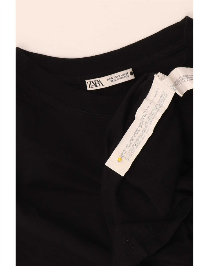 Zara Damen-Oversize-Trägershirt, Gr. 10, Größe S, Schwarz, Baumwolle