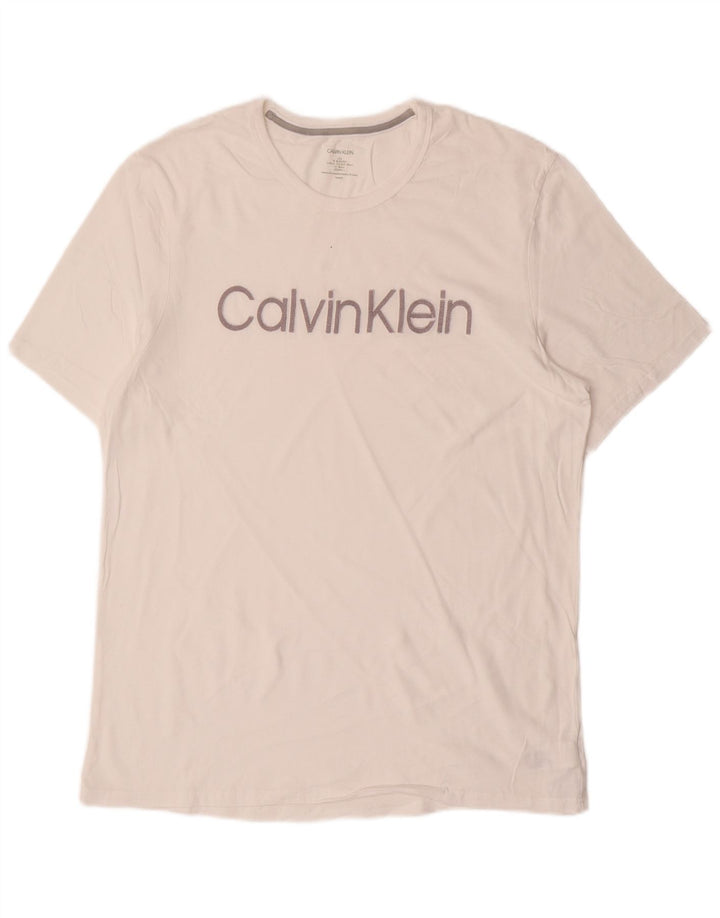 Calvin Klein Herren T-Shirt mit Grafik, Größe L, Weiß