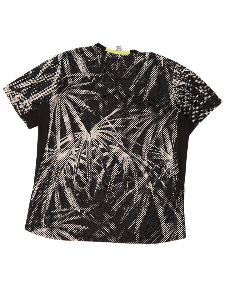 Adidas Herren T-Shirt Top 2XL Schwarz Floral Polyester