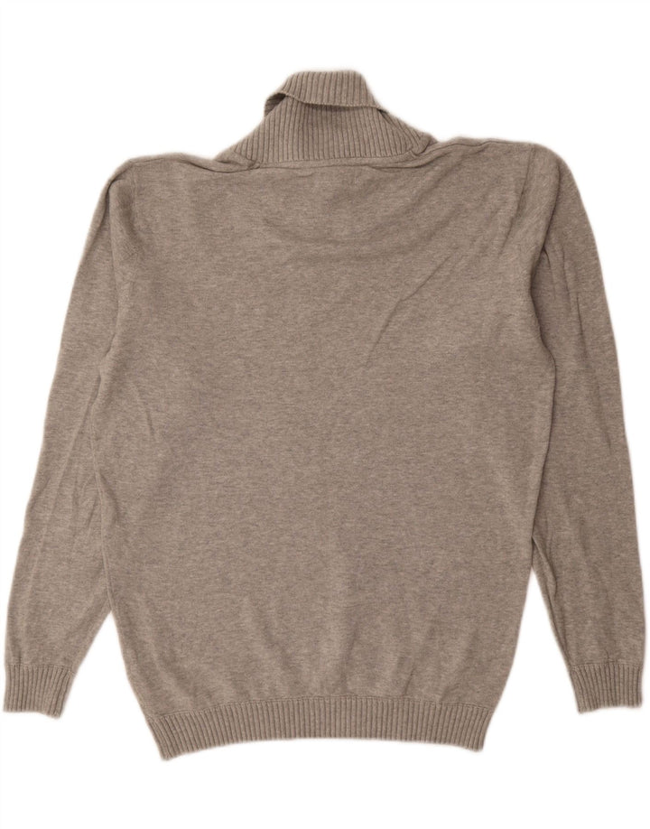 JACK & JONES Herren-Pullover mit Schalkragen, groß, graue Baumwolle