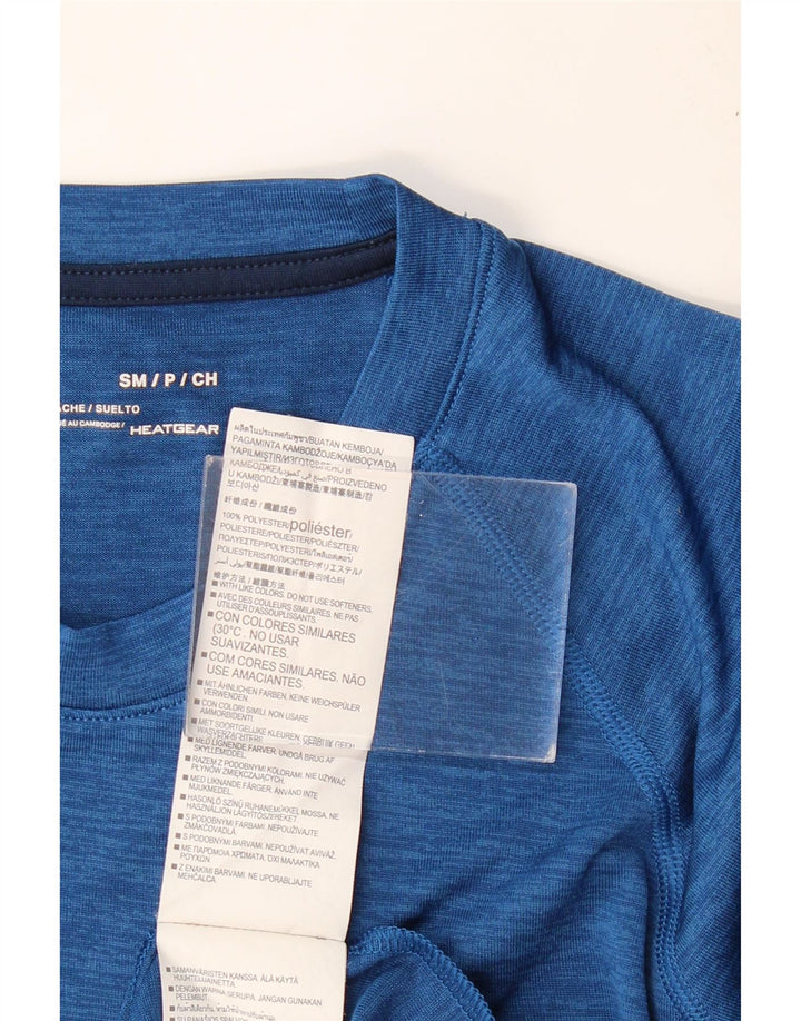 UNDER ARMOUR Herren Heat Gear T-Shirt Top Small Blau geflecktes Polyester