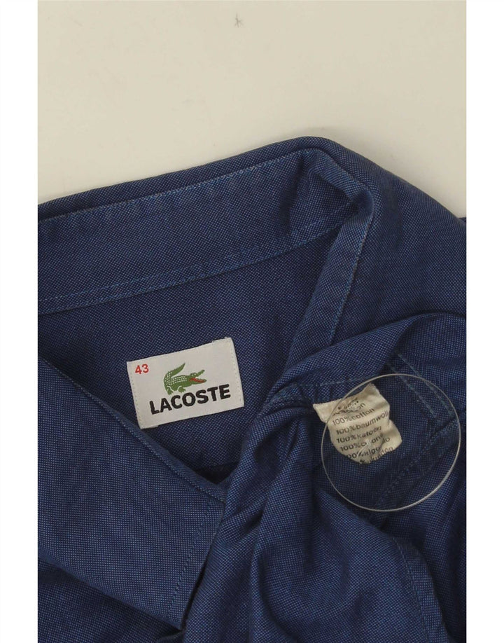 Lacoste Herrenhemd Größe 43 Große blaue Baumwolle
