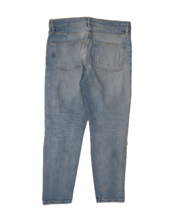 ZARA Womens Crop Distressed Slim Jeans EU 38 Small W32 L27 Blue Vintage Zara and Second-Hand Zara from Messina Hembry 