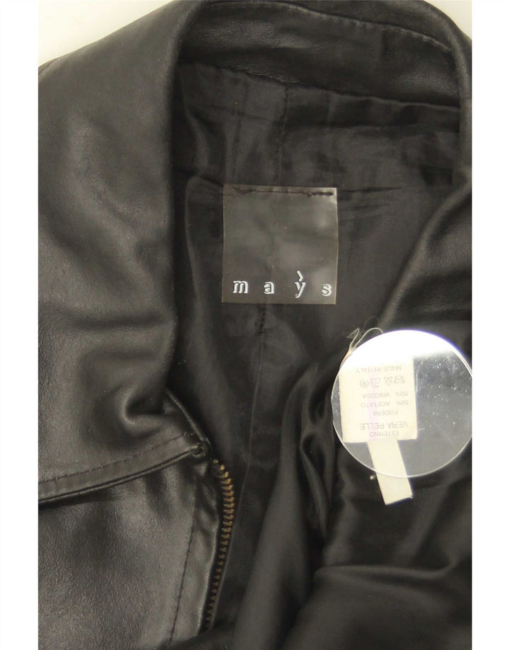 Mays Herren-Lederjacke IT 46 Small aus schwarzem Leder