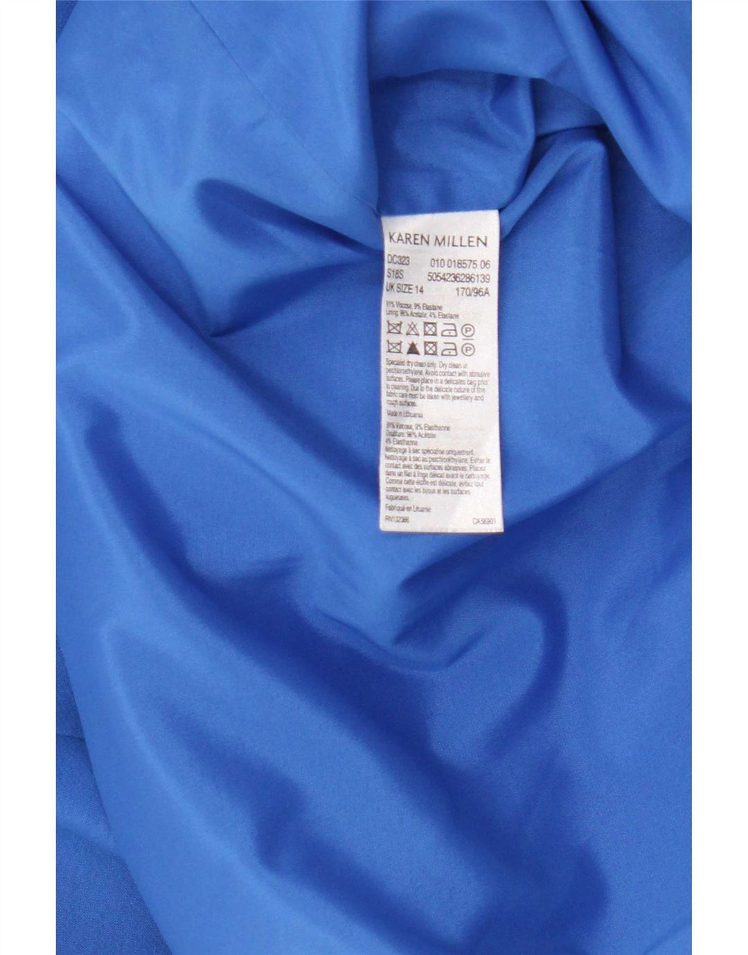 Karen Millen Damen Etuikleid UK 14 Mittelblaue Viskose