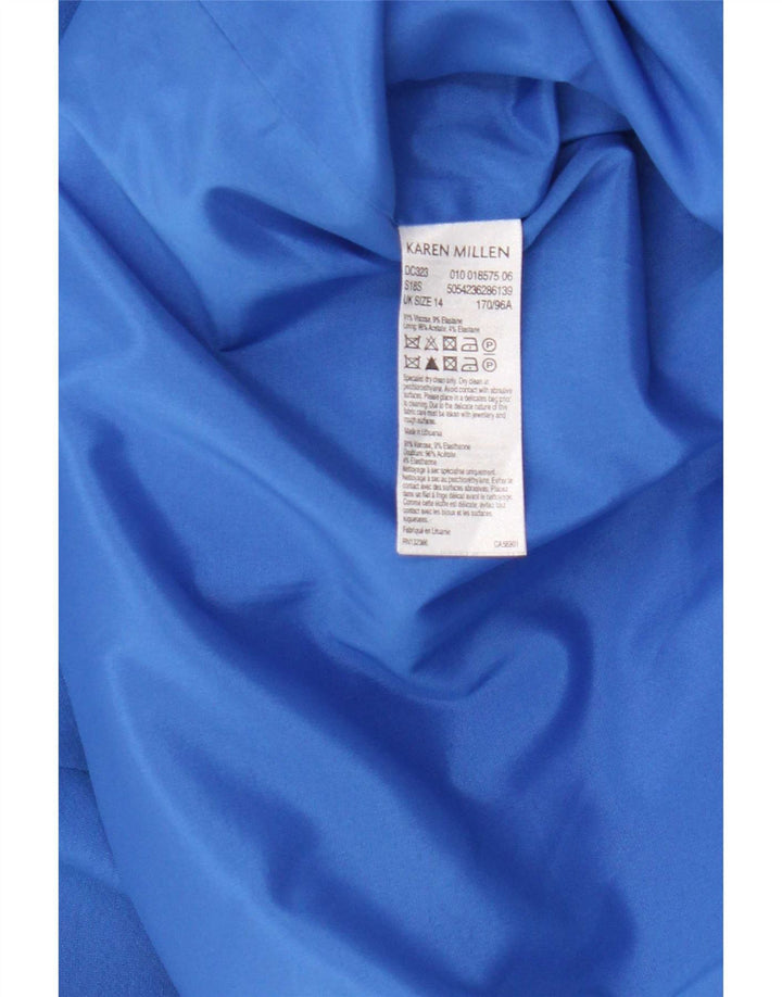 Karen Millen Damen Etuikleid UK 14 Mittelblaue Viskose
