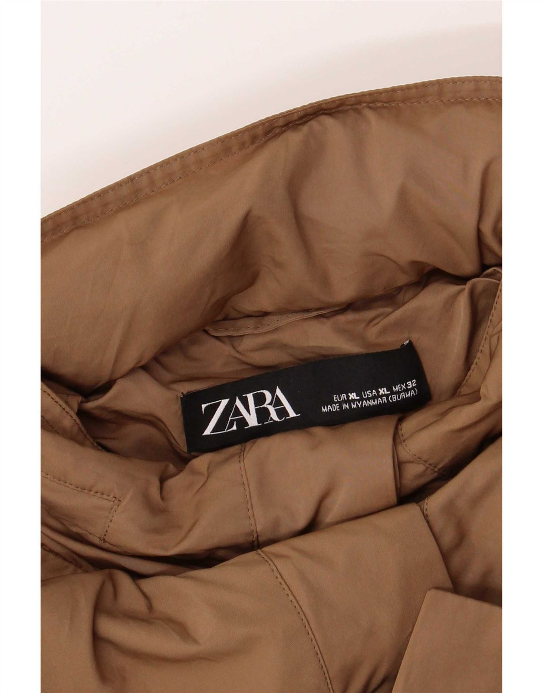 Zara Damen-Regenjacke mit Kapuze, reguläre Passform, XL, Braun