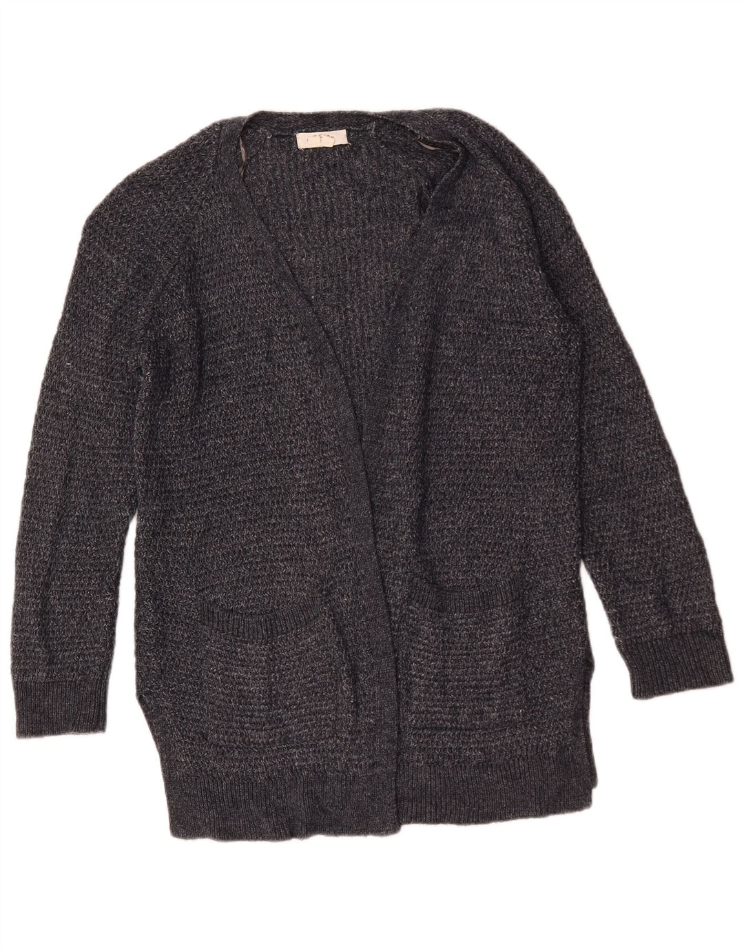 Fat Face Damen-Strickjacke, lang geschnitten, übergroß, Gr. 8, Größe S, Grau, Acryl