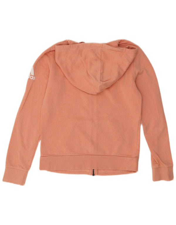 Adidas Damen Graphic Zip Hoodie Pullover UK 8/10 Small Rosa Baumwolle