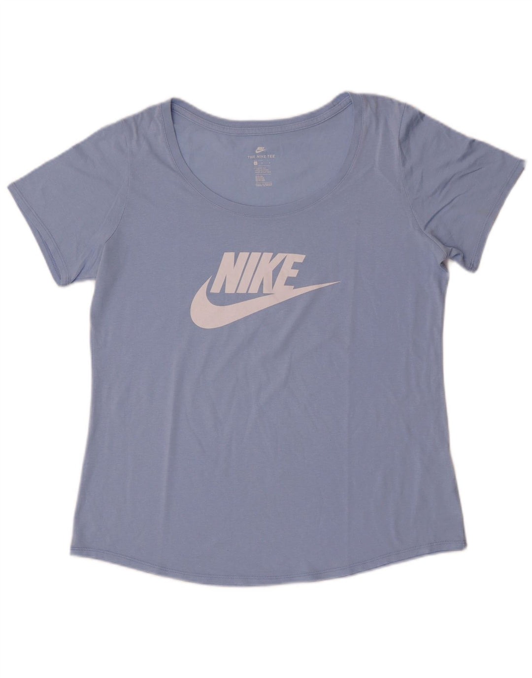Nike Damen Athletic Cut Graphic T-Shirt Top UK 16 Large Blau Polyester