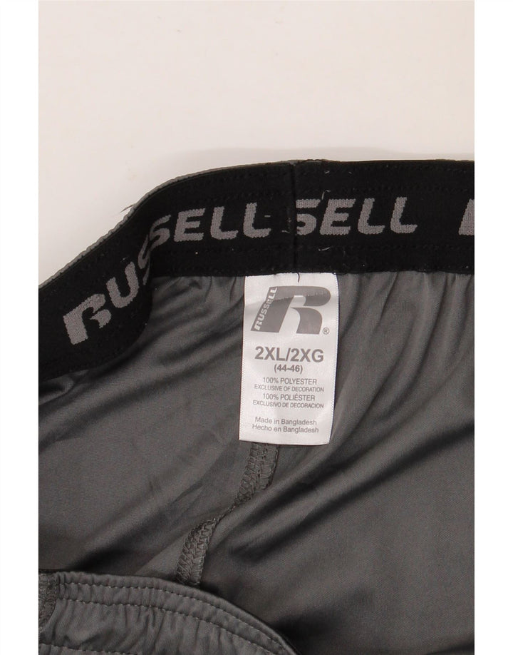 RUSSELL ATHLETIC Herren-Sportshorts 2XL Graues Colourblock-Polyester