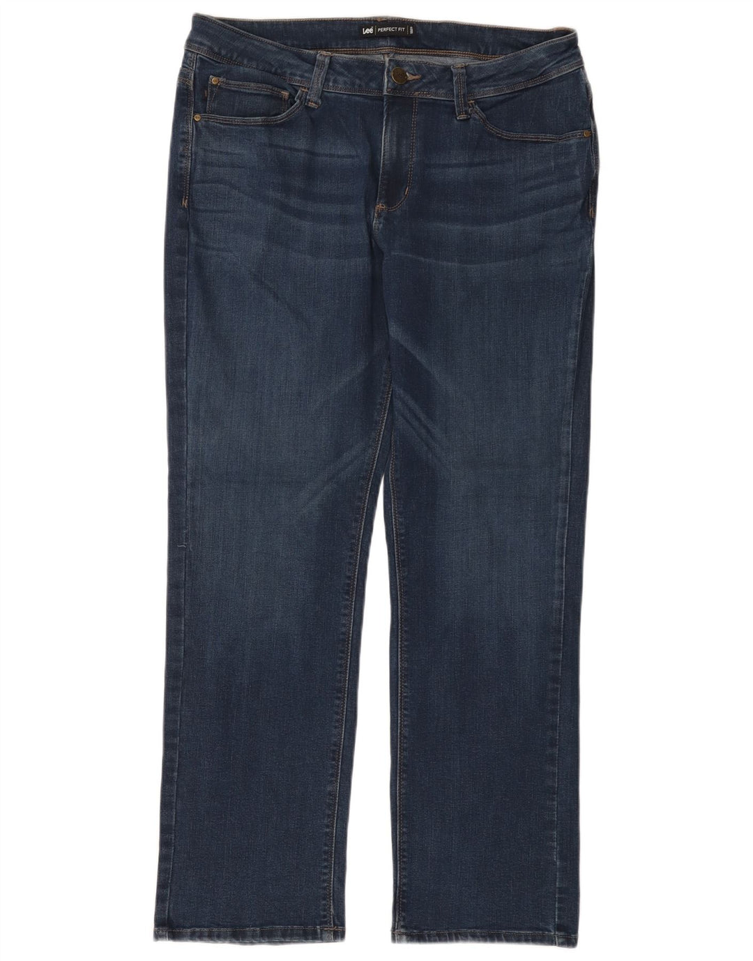 LEE Damen Perfect Fit Straight Jeans W34 L30 Marineblau