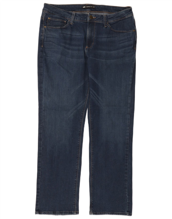 LEE Damen Perfect Fit Straight Jeans W34 L30 Marineblau