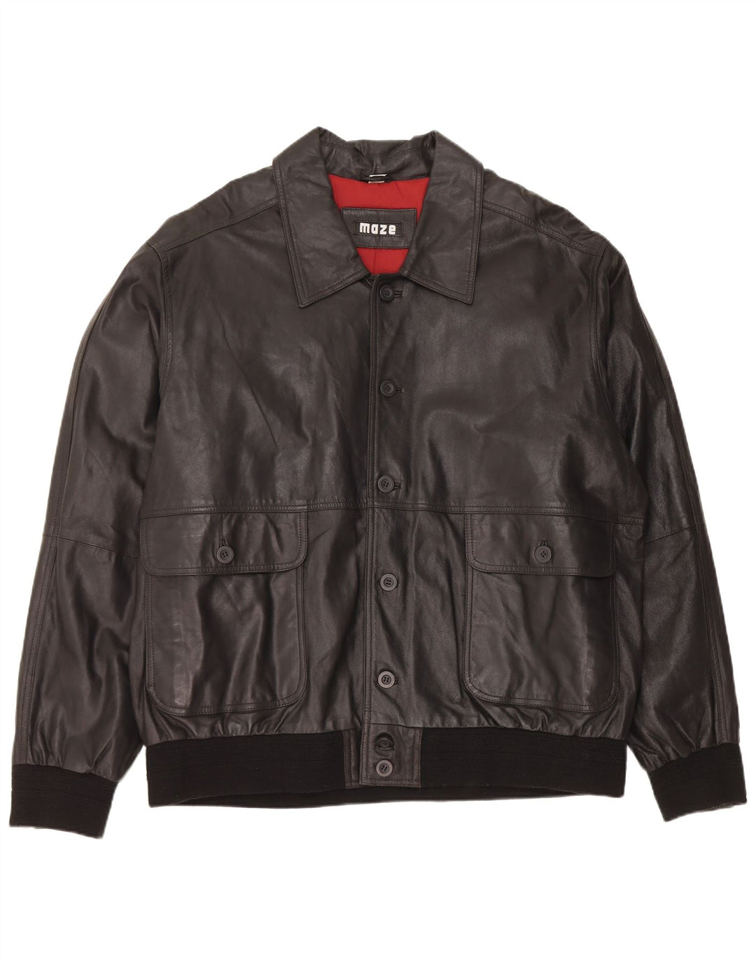 Maze Herren Lederjacke IT 50 Großes schwarzes Leder