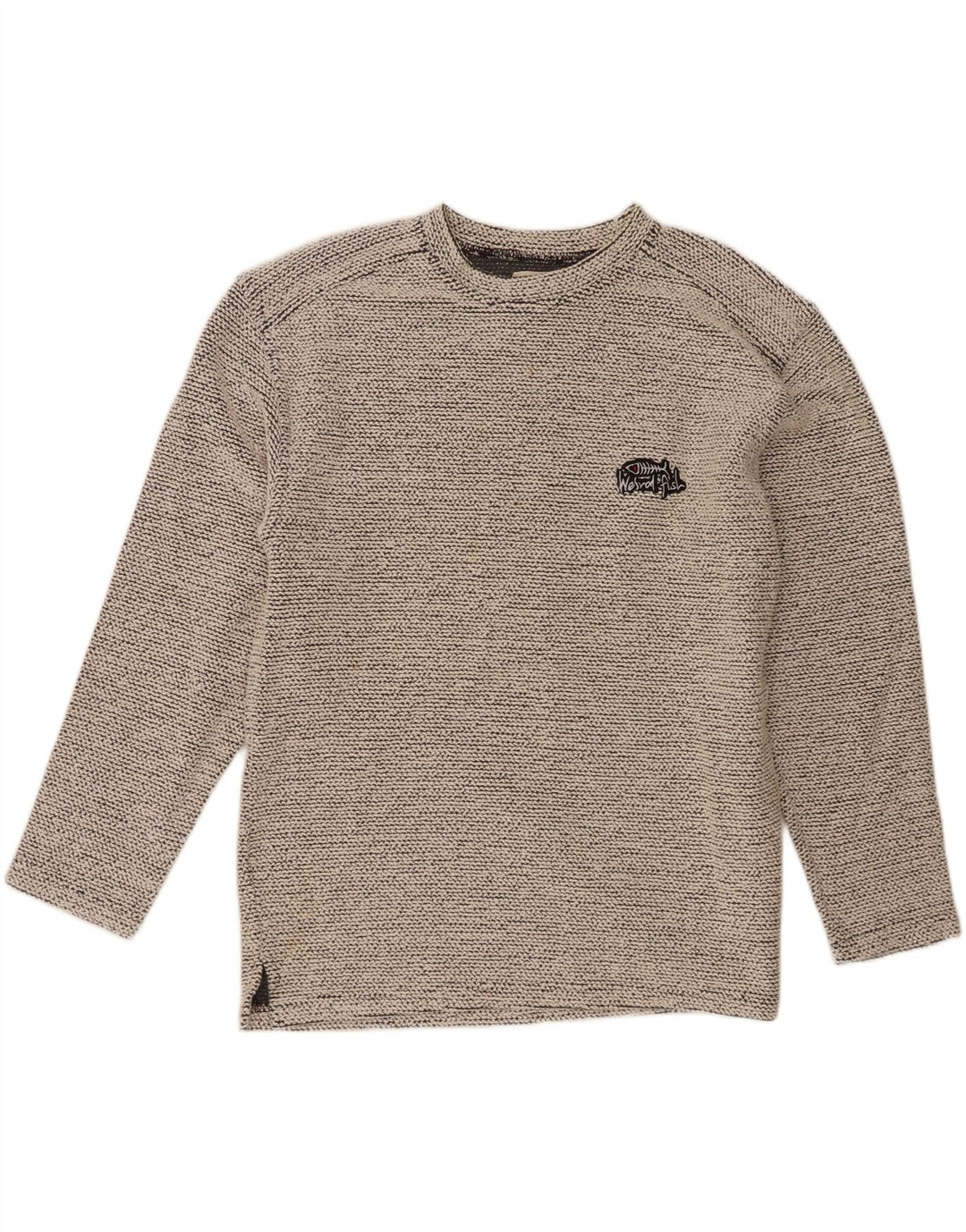 Weird Fish Herren-Pullover mit Rundhalsausschnitt, groß, cremefarbene Baumwolle