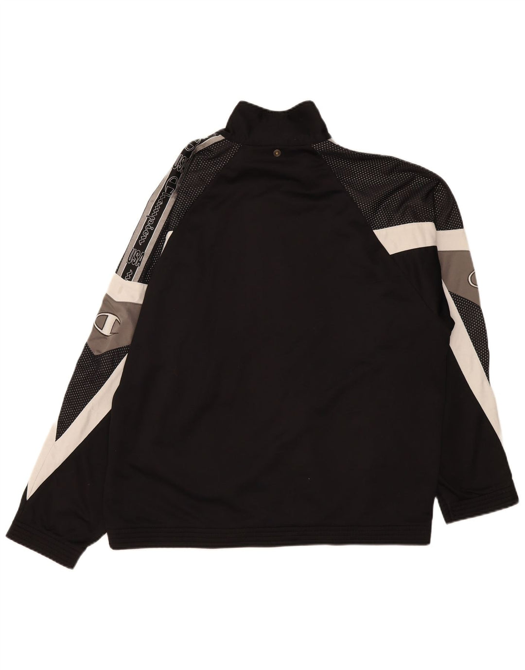 Champion Herren-Trainingsanzugoberteil mit Grafik, XL, Schwarz, Farbblock
