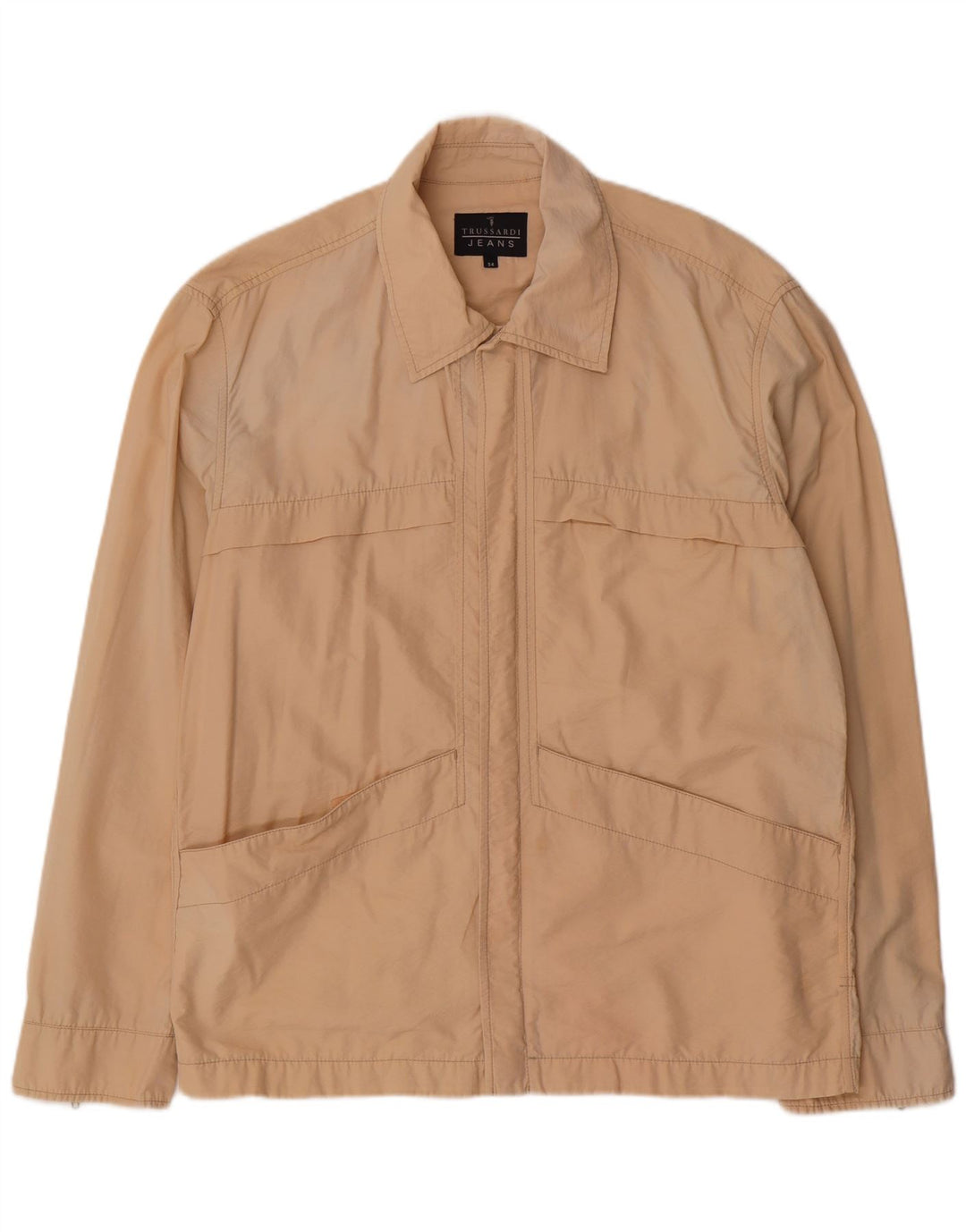 TRUSSARDI JEANS Herren Utility Jacke IT 54 2XL Beige Baumwolle