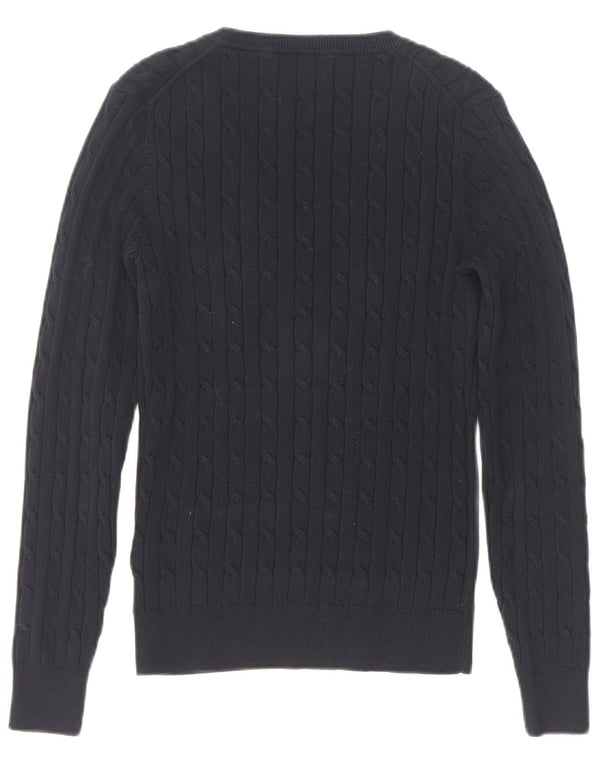 Gant Damen-Pullover mit V-Ausschnitt, Gr. 8, Marineblau, Baumwolle